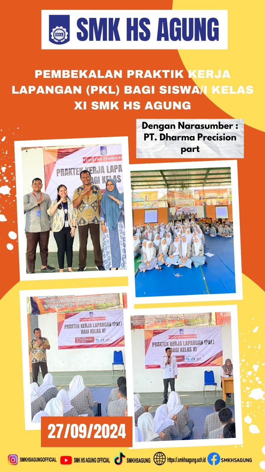 Kegiatan Pembekalan Praktik Kerja Lapang (PKL) untuk Siswa/Siswi Kelas XI